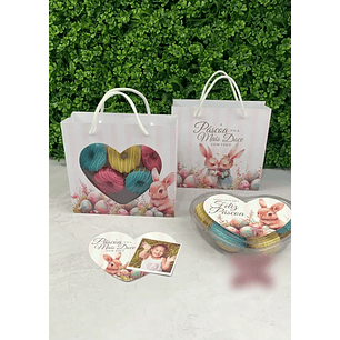 Arquivo Páscoa Adesivo e Sacola Coelhos 