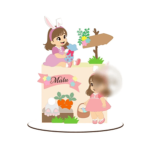 Arquivo Páscoa Topo de Bolo Menina no Jardim 