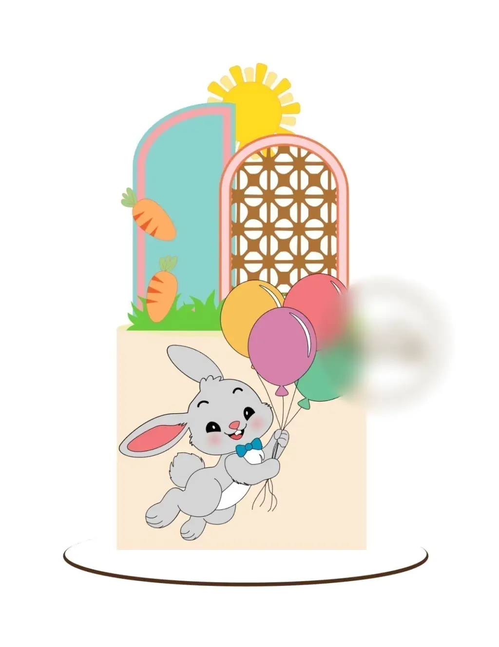 Arquivo Páscoa Topo de Bolo Coelho com Balões 1