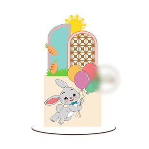 Arquivo Páscoa Topo de Bolo Coelho com Balões