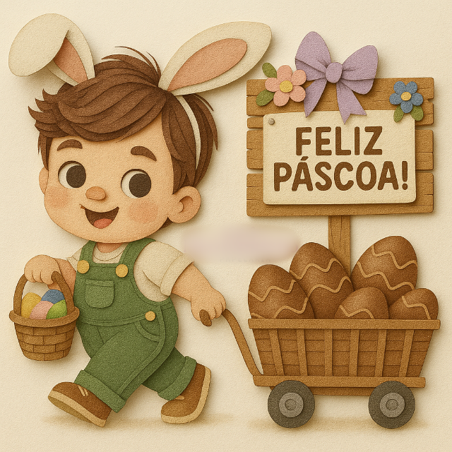 Arquivo Páscoa Topo de Bolo Menino com Carrinho  1