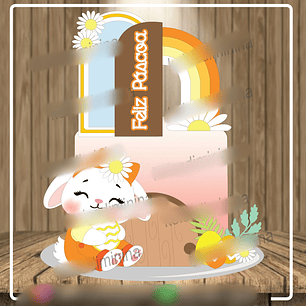 Arquivo Páscoa Topo de Bolo Coelhinha Feliz Páscoa