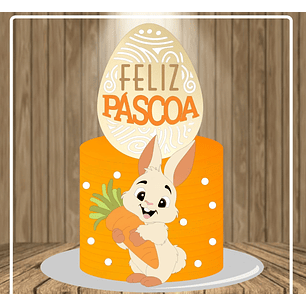Arquivo Páscoa Topo de Bolo Coelhinho com Cenoura 