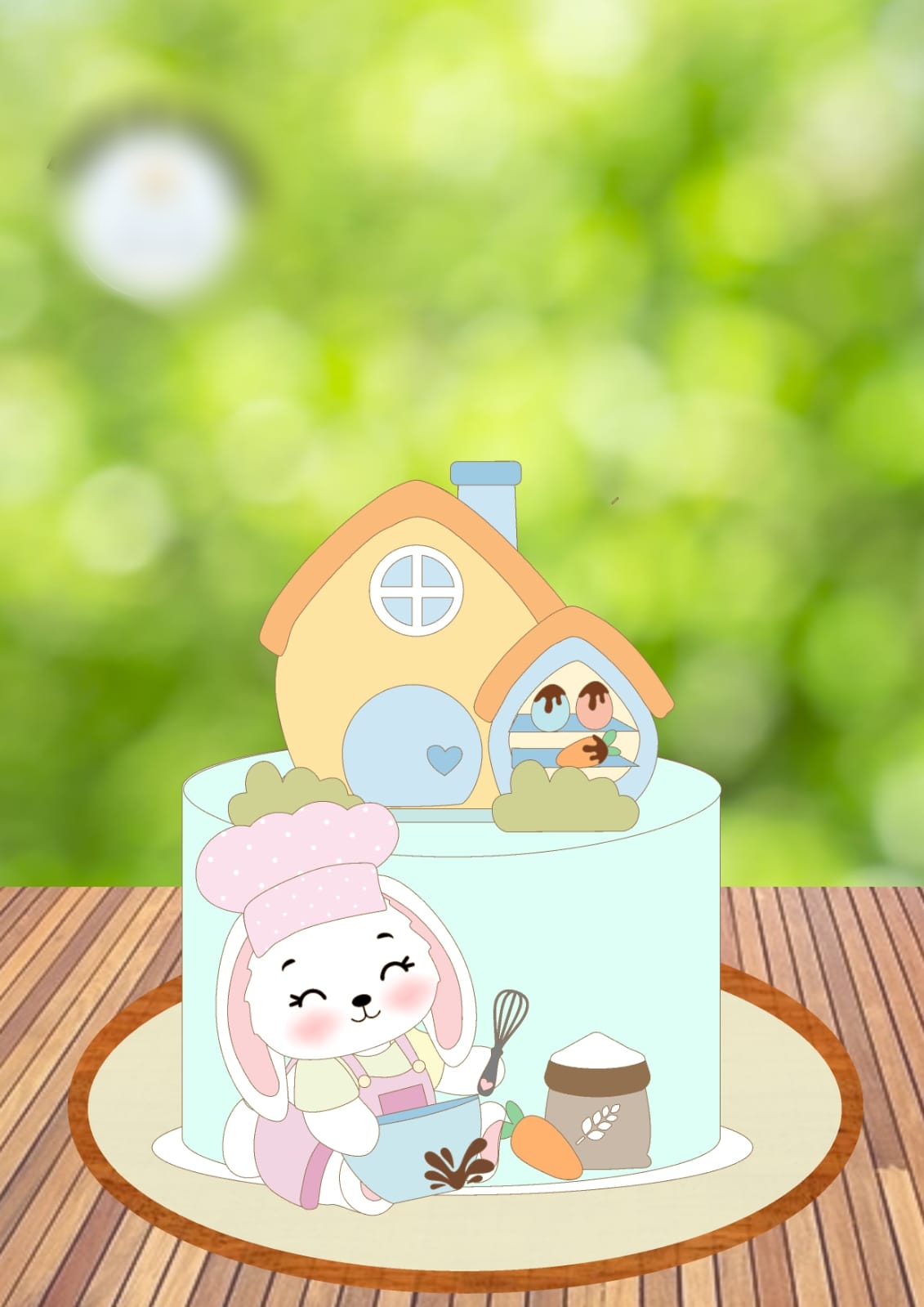 Arquivo Páscoa Topo de Bolo Coelhinha Confeiteira  1