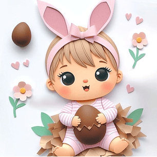 Arquivo Páscoa Topo de Bolo Bebê com Ovo de Páscoa 