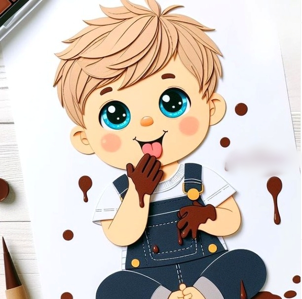 Arquivo Páscoa Topo de Bolo Comendo Chocolate em Camadas  1