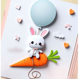 Arquivo Páscoa Topo de Bolo Coelhinho Sentado na Cenoura 