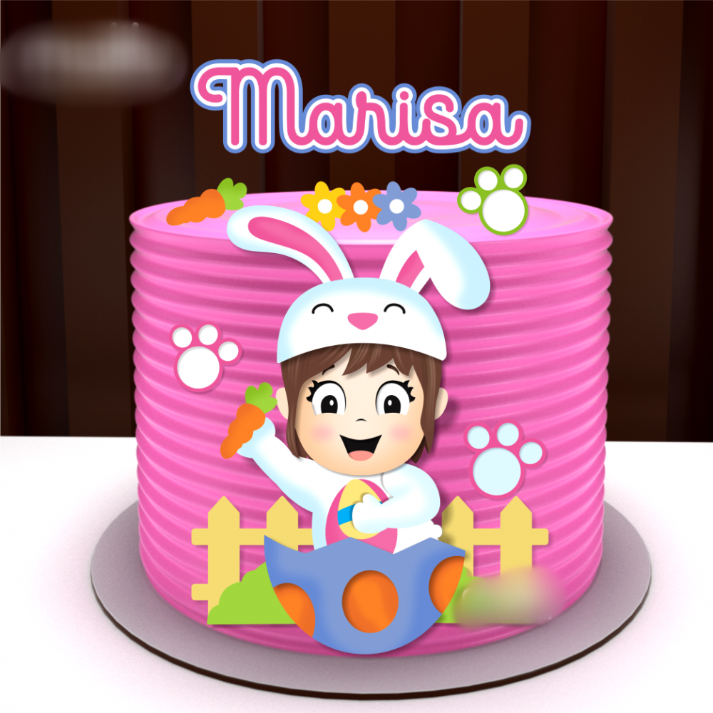 Arquivo Páscoa Topo de Bolo Páscoa Menina 1