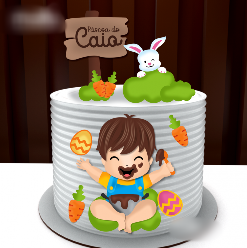 Arquivo Páscoa Topo de Bolo Páscoa Menino Chocolate  1