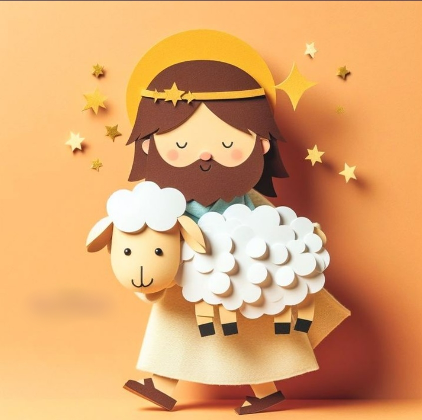 Arquivo Páscoa Topo de Bolo Jesus e as Ovelhas  1