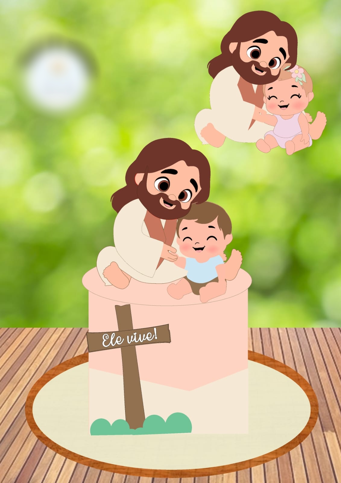 Arquivo Páscoa Topo de Bolo Jesus e Bebê 1