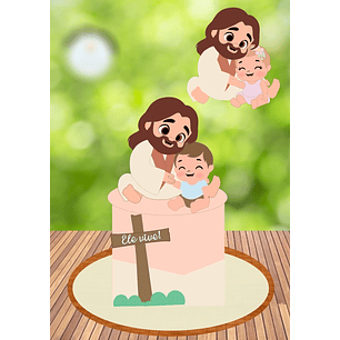 Arquivo Páscoa Topo de Bolo Jesus e Bebê