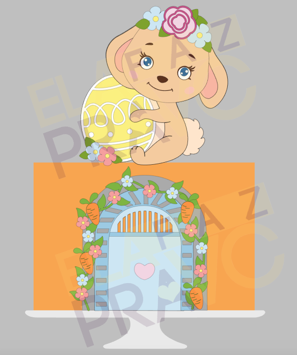 Arquivo Páscoa Topo de Bolo Coelhinha e Porta  1