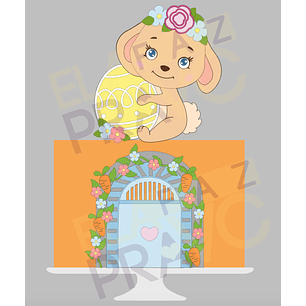 Arquivo Páscoa Topo de Bolo Coelhinha e Porta 