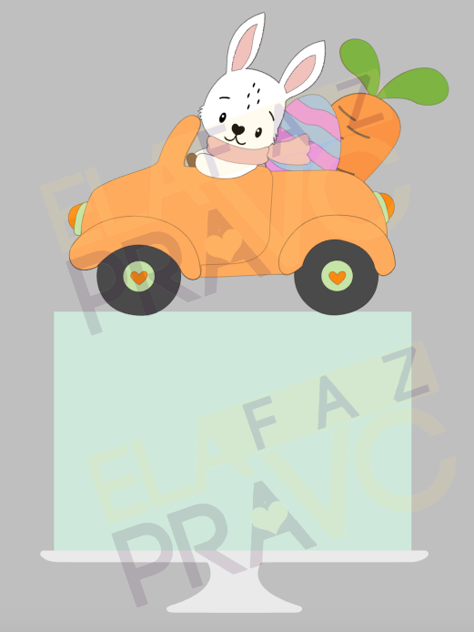 Arquivo Páscoa Topo de Bolo Coelho de Carro 1