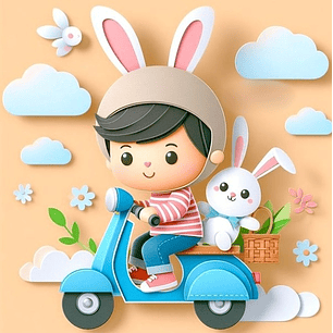 Arquivo Páscoa Topo de Bolo Menino e Coelho na Motinha