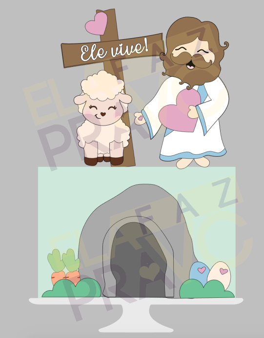 Arquivo Páscoa Topo de Bolo Cristã 1