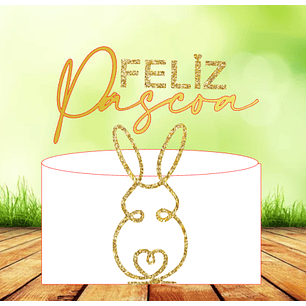 Arquivo Páscoa Topo de Bolo Coelho em Linhas 