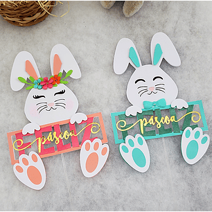 Arquivo Páscoa Topo de Bolo Combo Menina e Menino