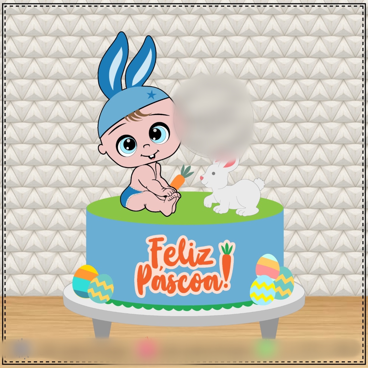 Arquivo Páscoa Topo de Bolo Baby Vector  1