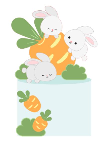 Arquivo Páscoa Topo de Bolo Coelhinhos na Cenoura 1