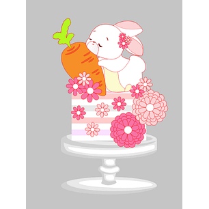 Arquivo Páscoa Topo de Bolo Coelhinha Floral 