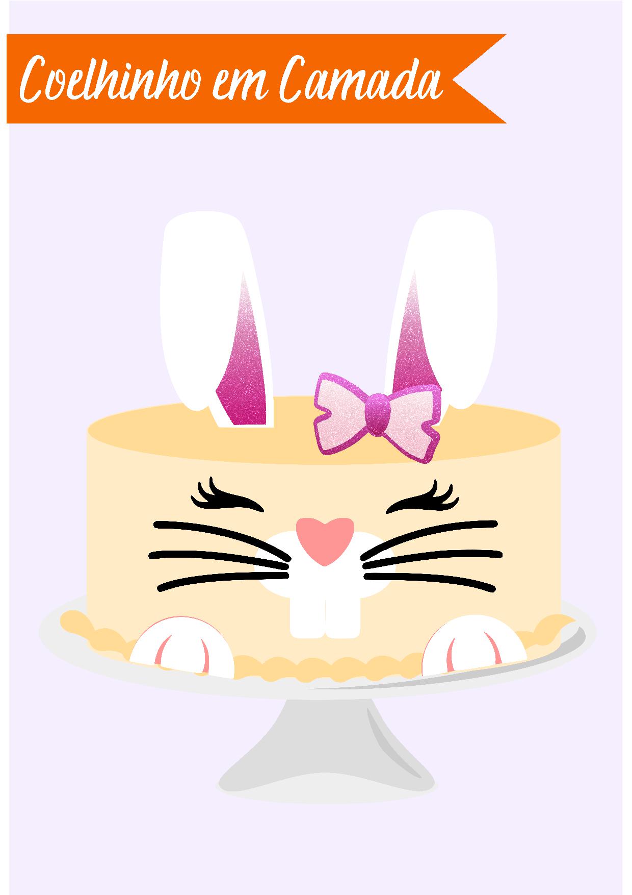 Arquivo Páscoa Topo de Bolo Coelhinho em Camada 1