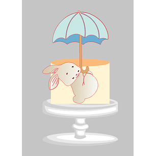 Arquivo Páscoa Topo de Bolo Coelhinho com Guarda Chuva