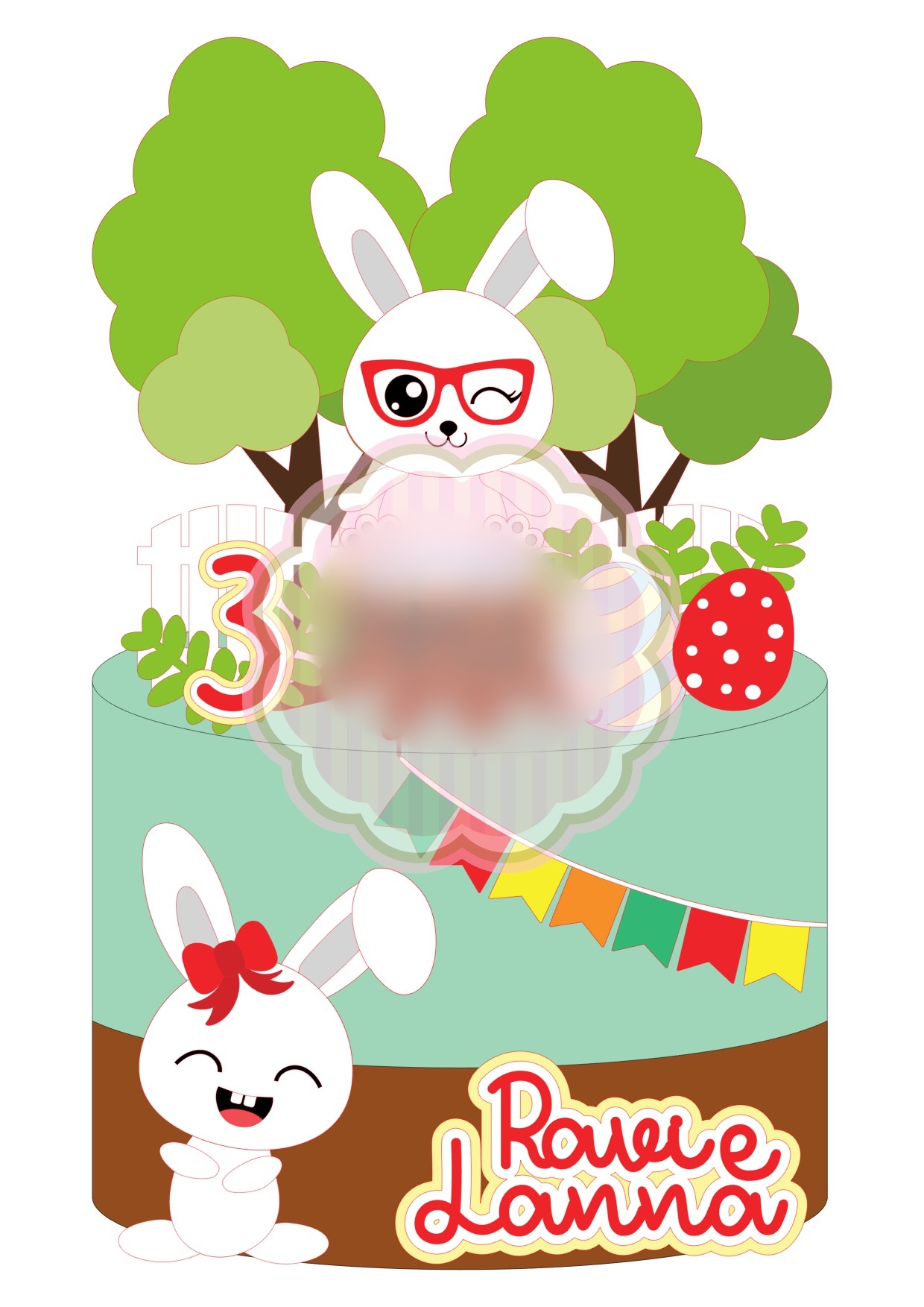 Arquivo Páscoa Topo de Bolo Coelho na Floresta 1