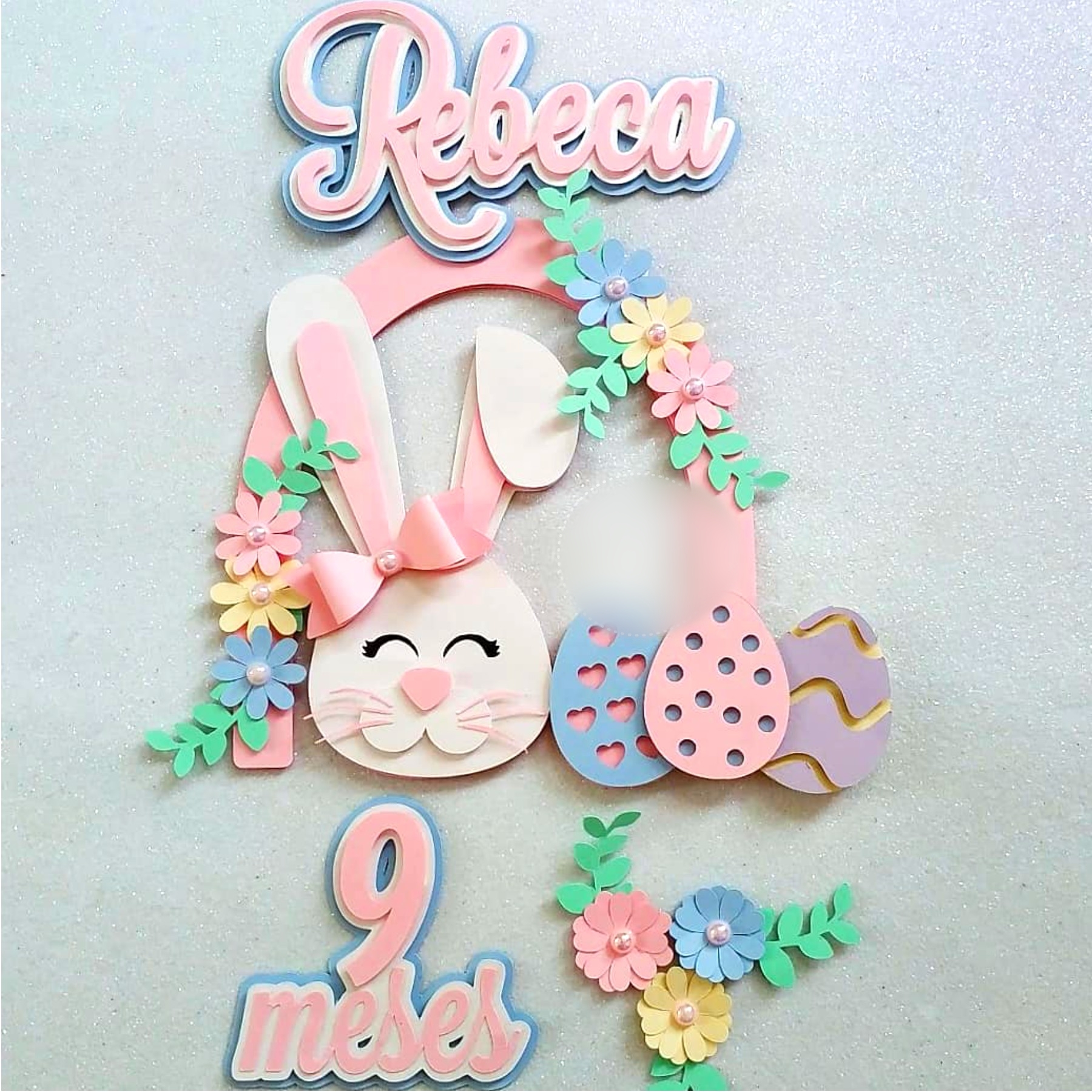 Arquivo Páscoa Topo de Bolo Coelhinha Jardim 1