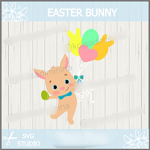 Arquivo Páscoa Topo de Bolo Coelhinho com Balões