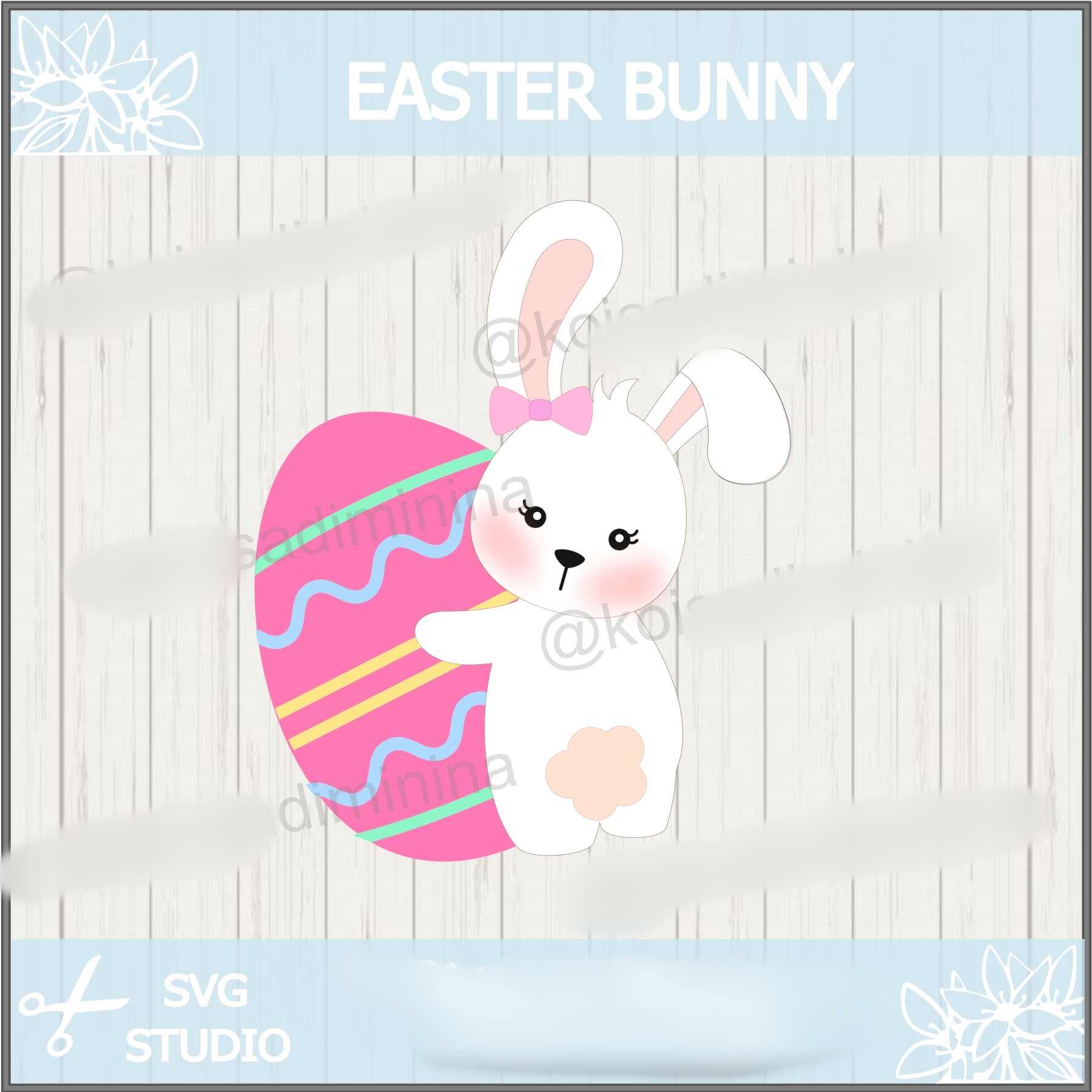 Arquivo Páscoa Topo de Bolo Coelhinha com Ovo de Páscoa 1