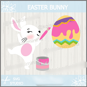 Arquivo Páscoa Topo de Bolo Coelhinha Pintando 