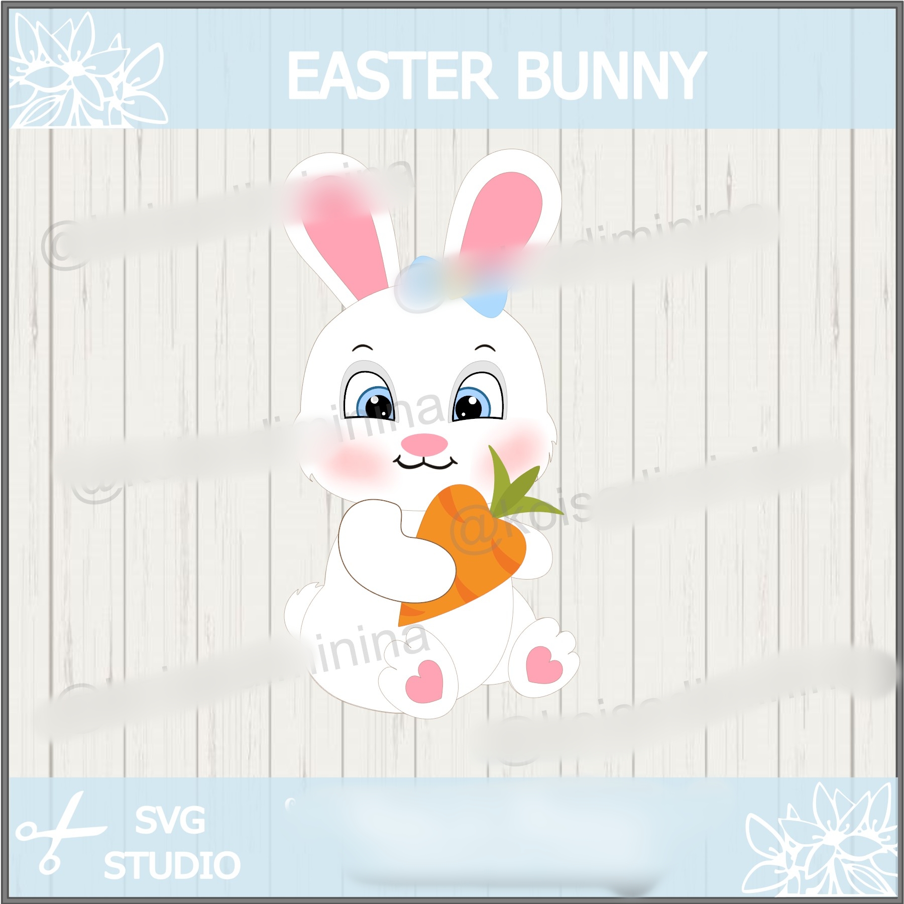 Arquivo Páscoa Topo de Bolo Coelhinha Segurando Cenoura 1