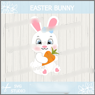 Arquivo Páscoa Topo de Bolo Coelhinha Segurando Cenoura