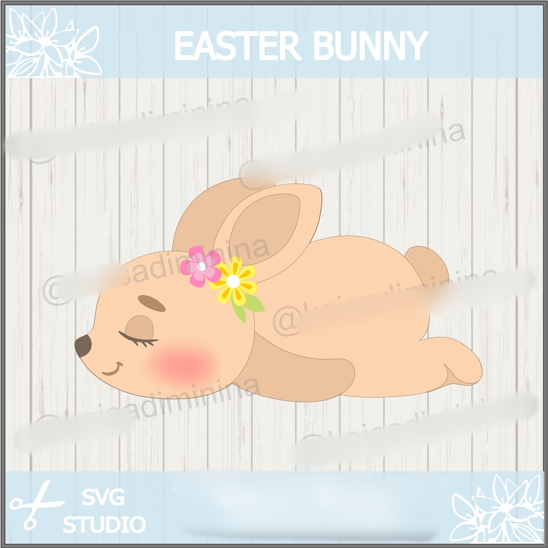 Arquivo Páscoa Topo de Bolo Coelhinho Deitado 1