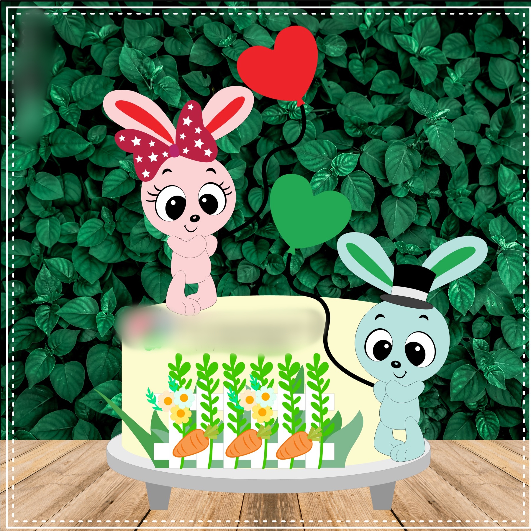 Arquivo Páscoa Topo de Bolo Coelhos  1