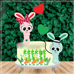 Arquivo Páscoa Topo de Bolo Coelhos 