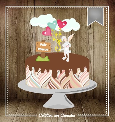 Arquivo Páscoa Topo de Bolo Coelho e Balões 1