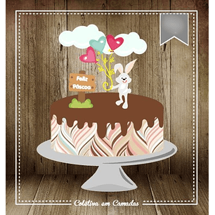 Arquivo Páscoa Topo de Bolo Coelho e Balões