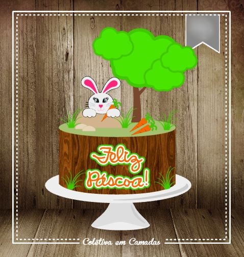 Arquivo Páscoa Topo de Bolo Coelhinho na Floresta 1