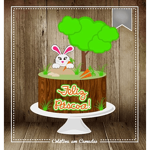 Arquivo Páscoa Topo de Bolo Coelhinho na Floresta