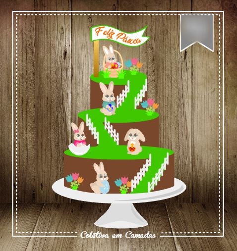 Arquivo Páscoa Topo de Bolo Coelhinhos  1