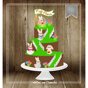 Arquivo Páscoa Topo de Bolo Coelhinhos 