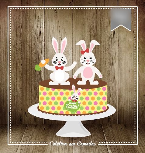 Arquivo Páscoa Topo de Bolo Coelhinhos  1