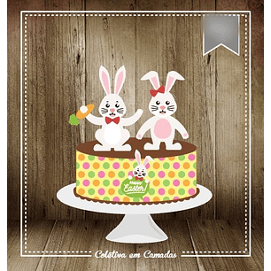 Arquivo Páscoa Topo de Bolo Coelhinhos 