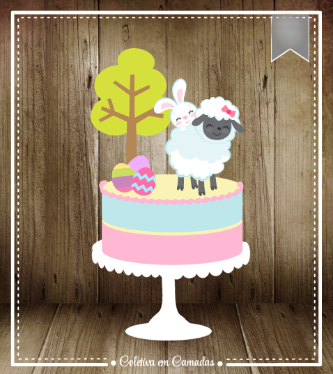 Arquivo Páscoa Topo de Bolo Ovelhinha e Coelho  1