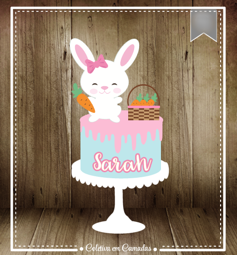 Arquivo Páscoa Topo de Bolo Coelhinha com cesta 1