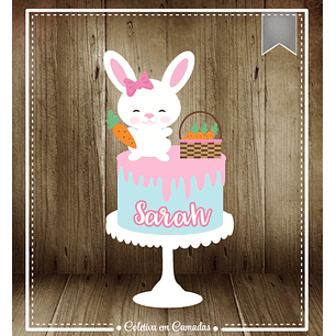 Arquivo Páscoa Topo de Bolo Coelhinha com cesta