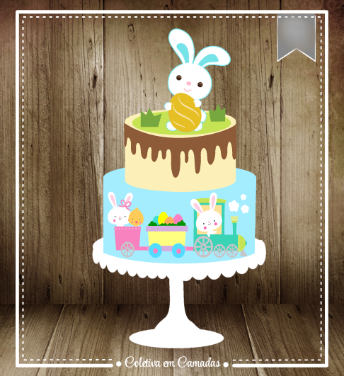 Arquivo Páscoa Topo de Bolo Coelhinhos e o Tremzinho  1